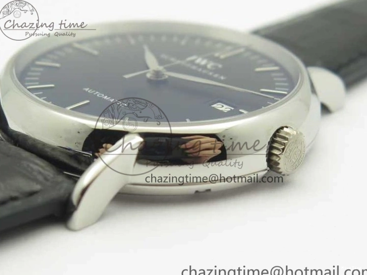 MIROTIME 0518 Portofino Automatic SS TWF 1:1 Best Edition Black Dial on Black Leather Strap A TravelReady 7199